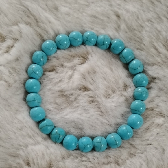 Natural Stone Jewelry - Chic Turquoise Beaded Bracelet